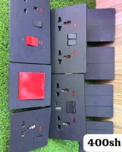 Black & Matte Gray Electrical Sockets and Switches